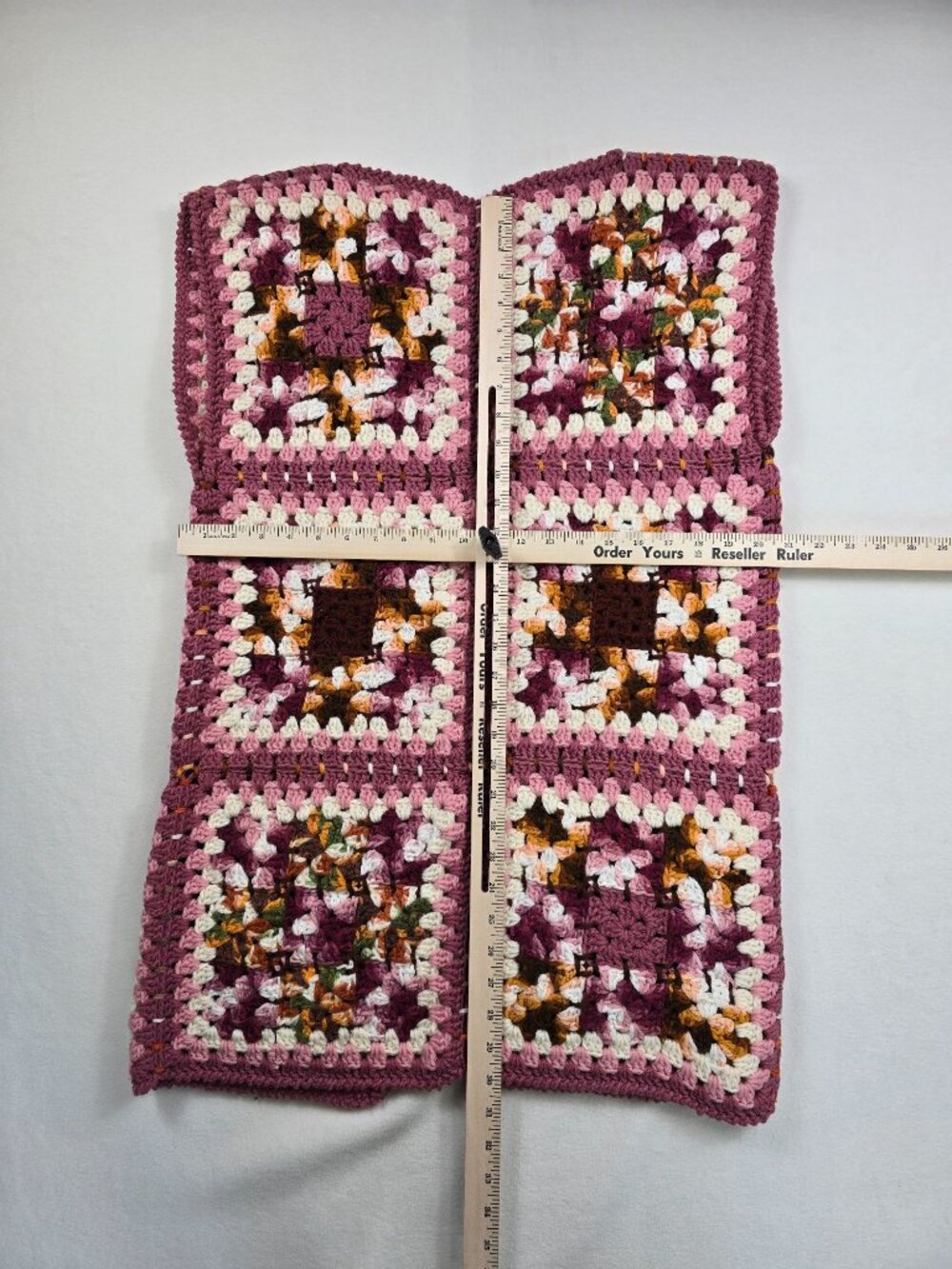 Handmade Crochet Granny Square Vest Pink Purple Boho Medium Large - Picture 6 of 6